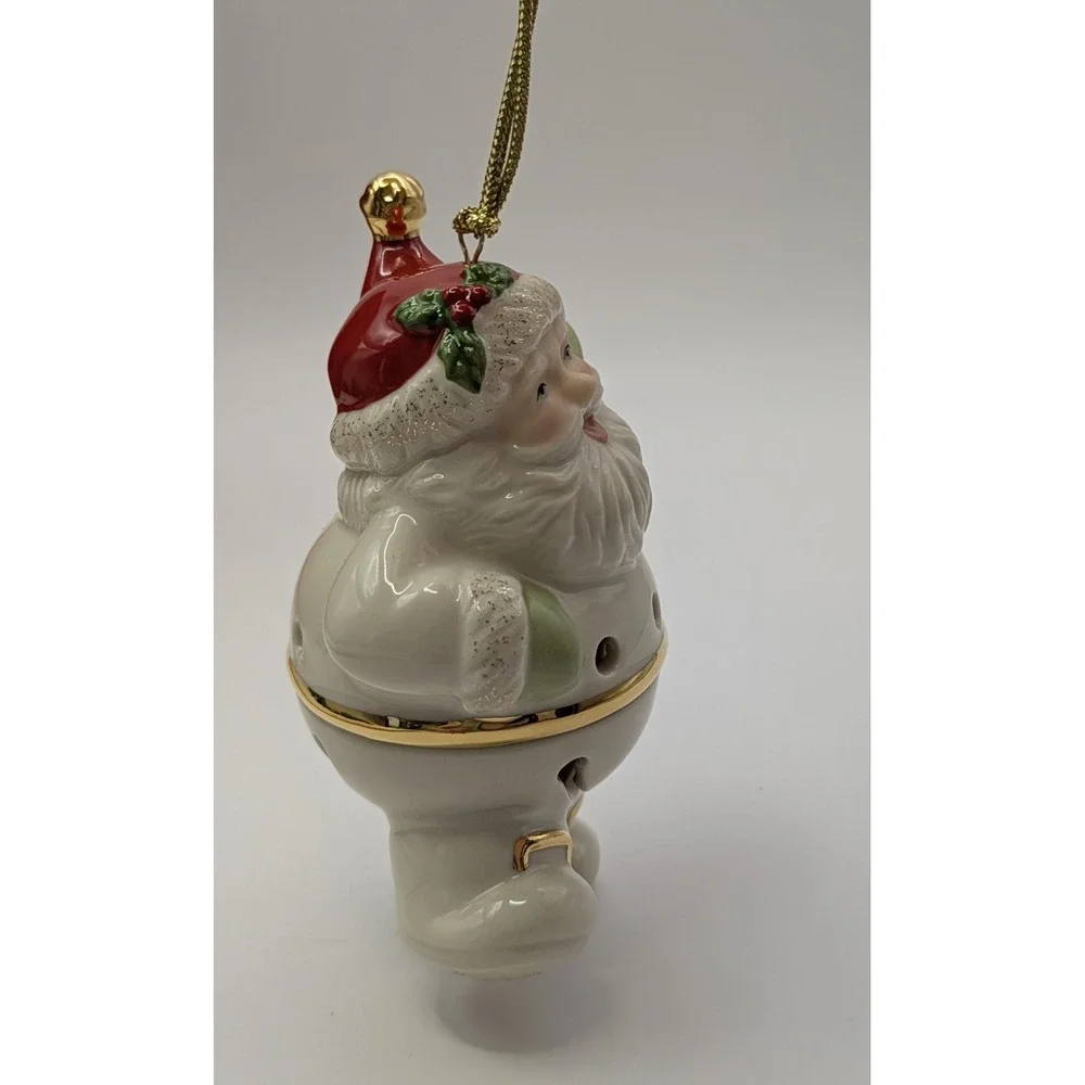 LENOX JINGLE BELLY SANTA CHRISTMAS TREE ORNAMENT Ivory Porcelain‎ #797538